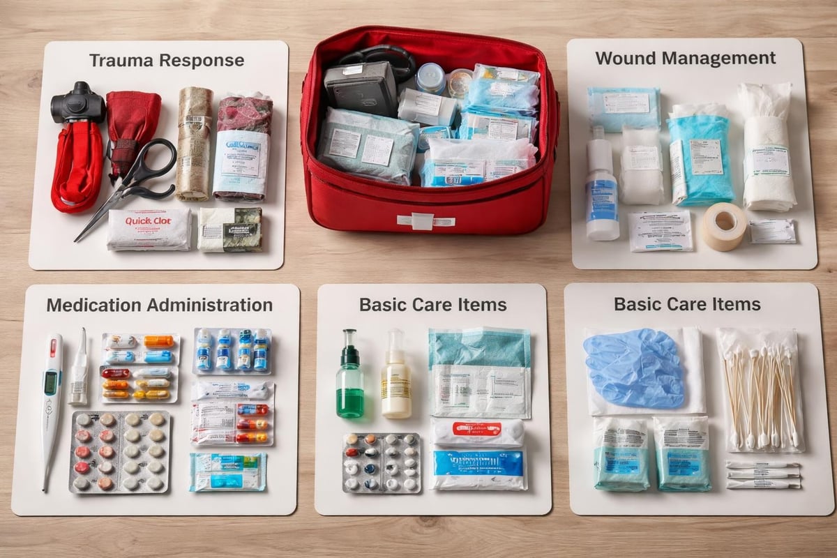 Medical first aid kit organization system