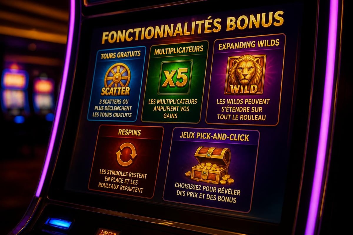 Fonctionnalités bonus des slots