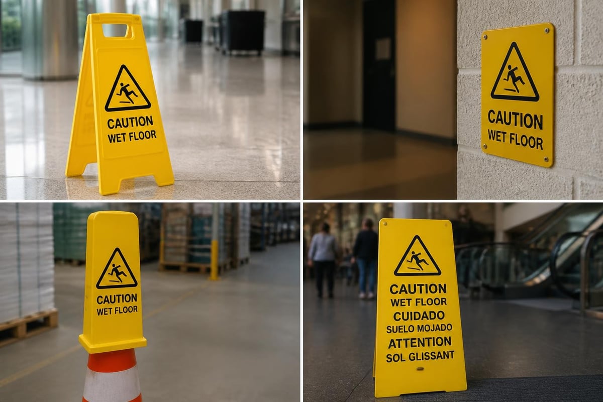 Types of slip hazard signs