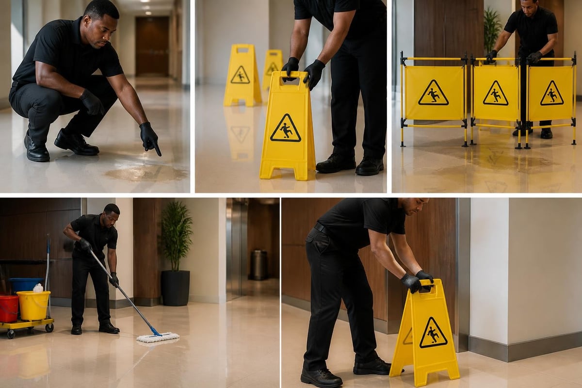 Slip hazard sign deployment