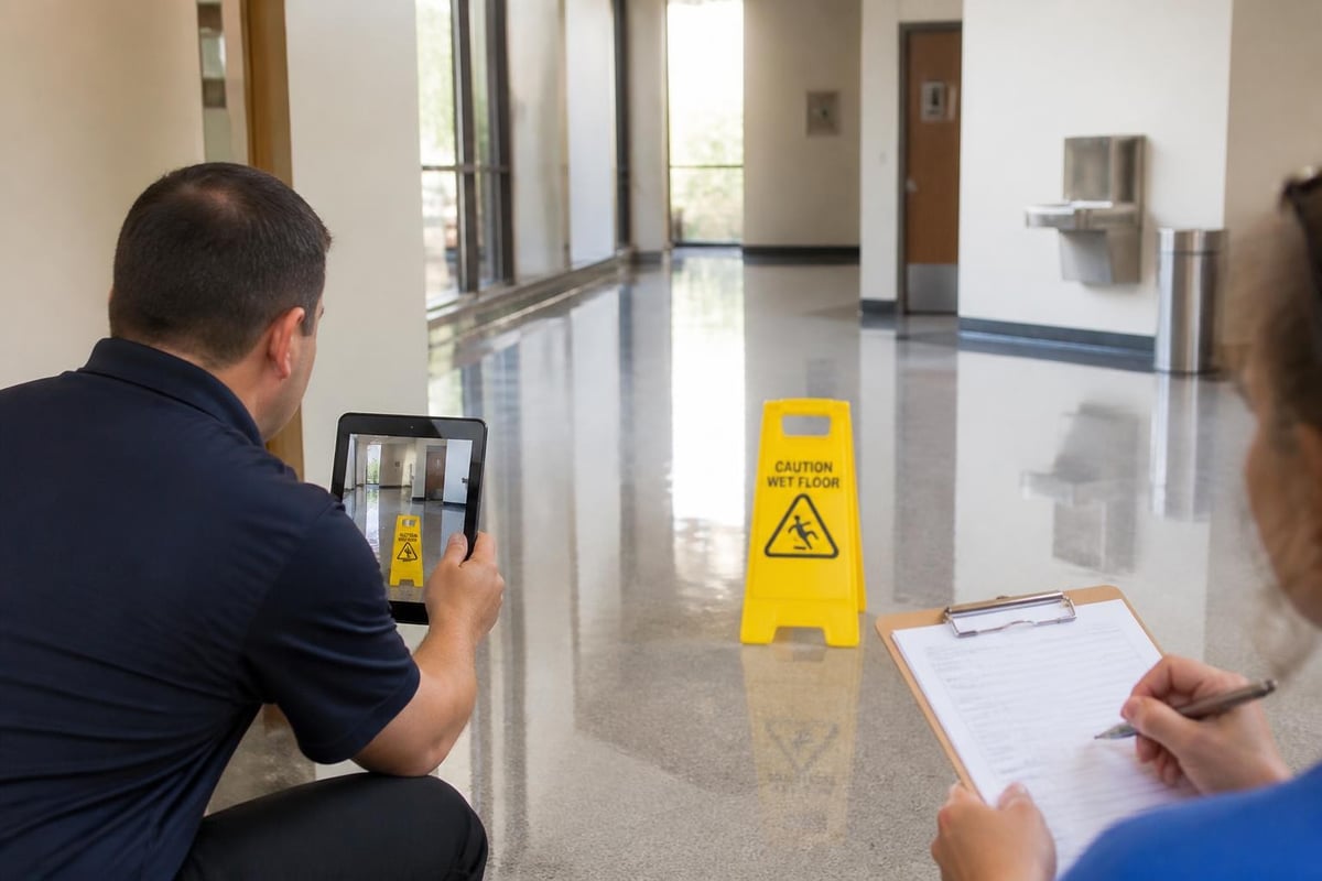 Slip hazard sign documentation