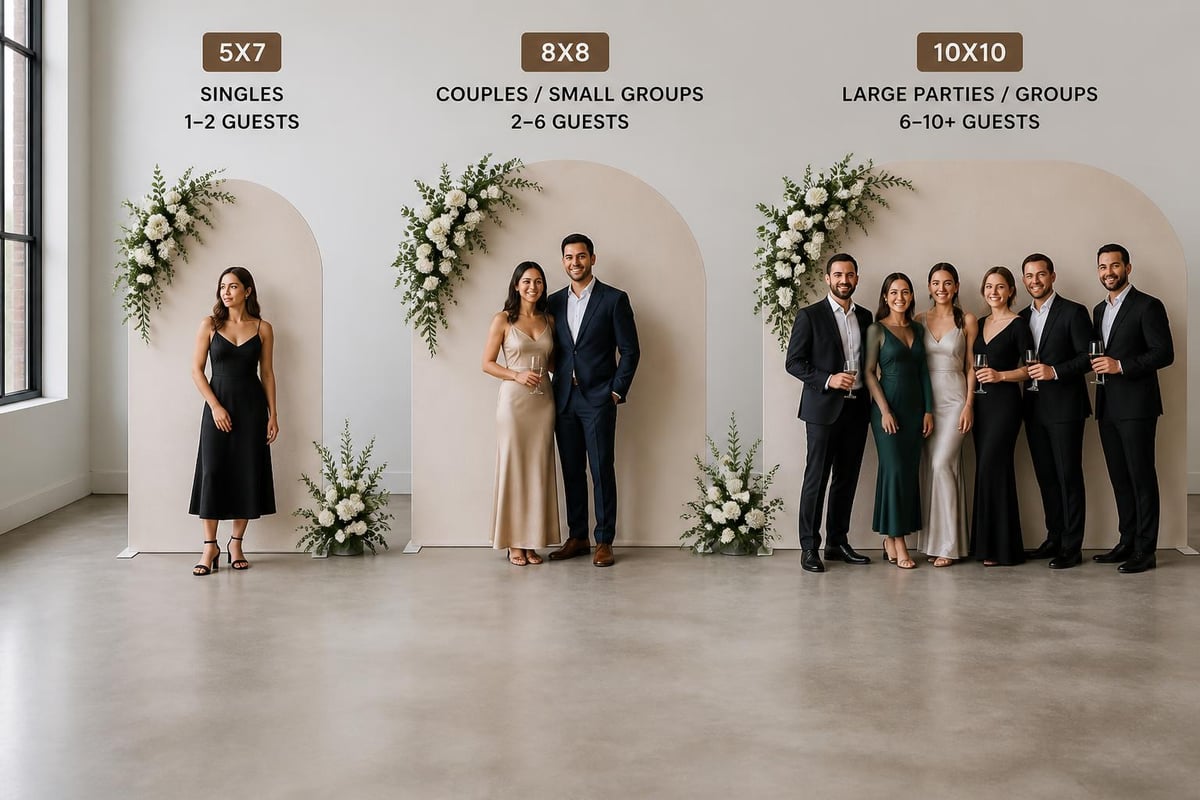 Photo booth backdrop sizing guide