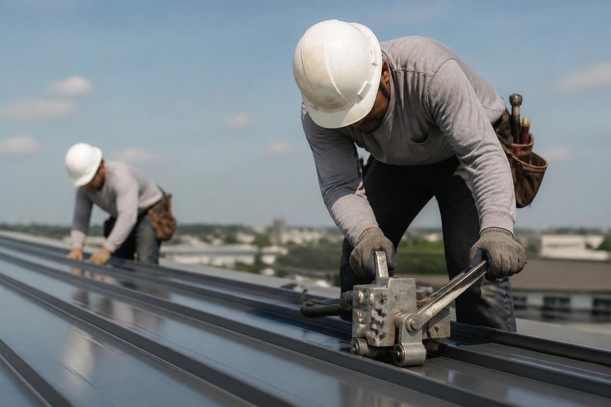 Metal roofing installation crew training