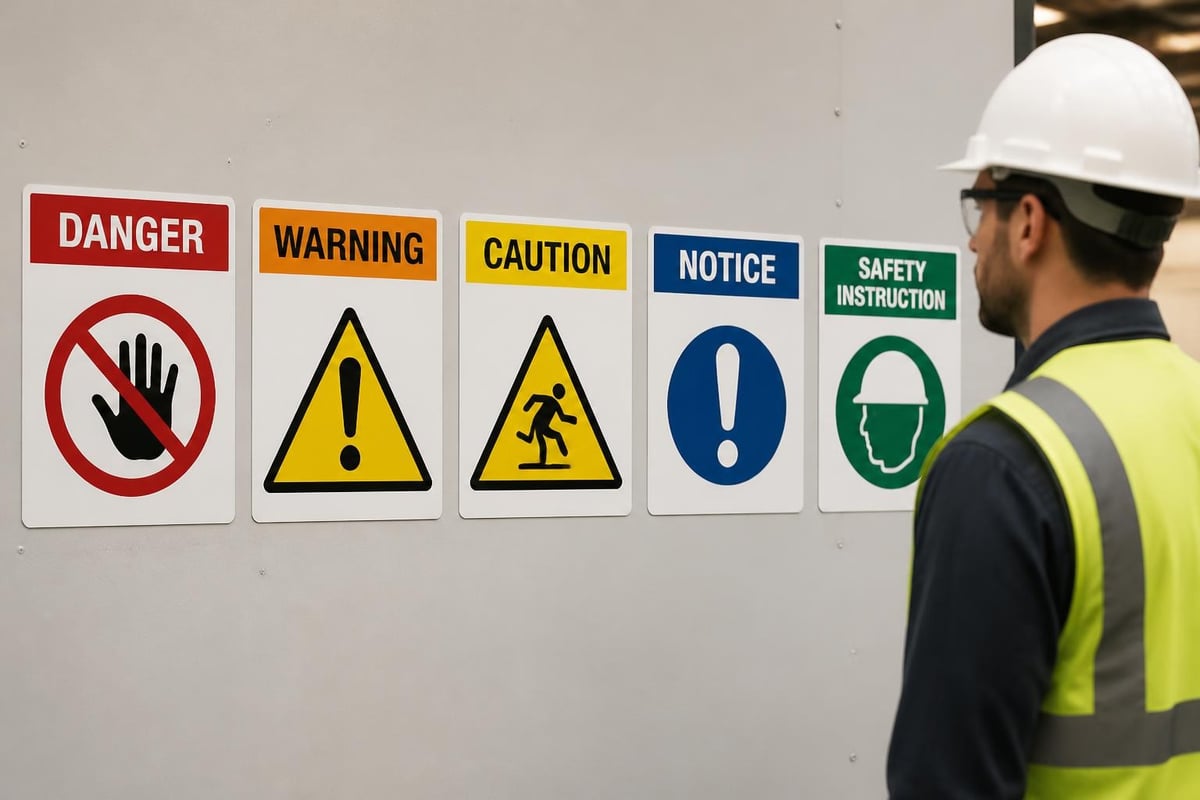 Workplace safety sign categories