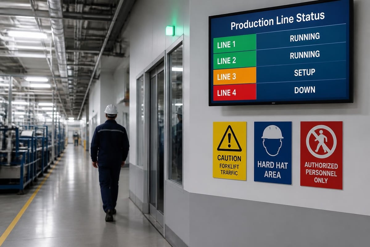 Traditional and digital work signs integration
