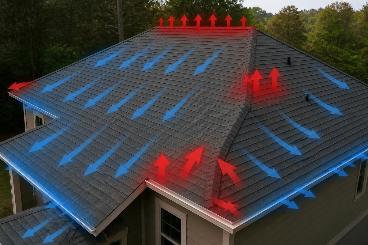 Wind pressure zones on roof