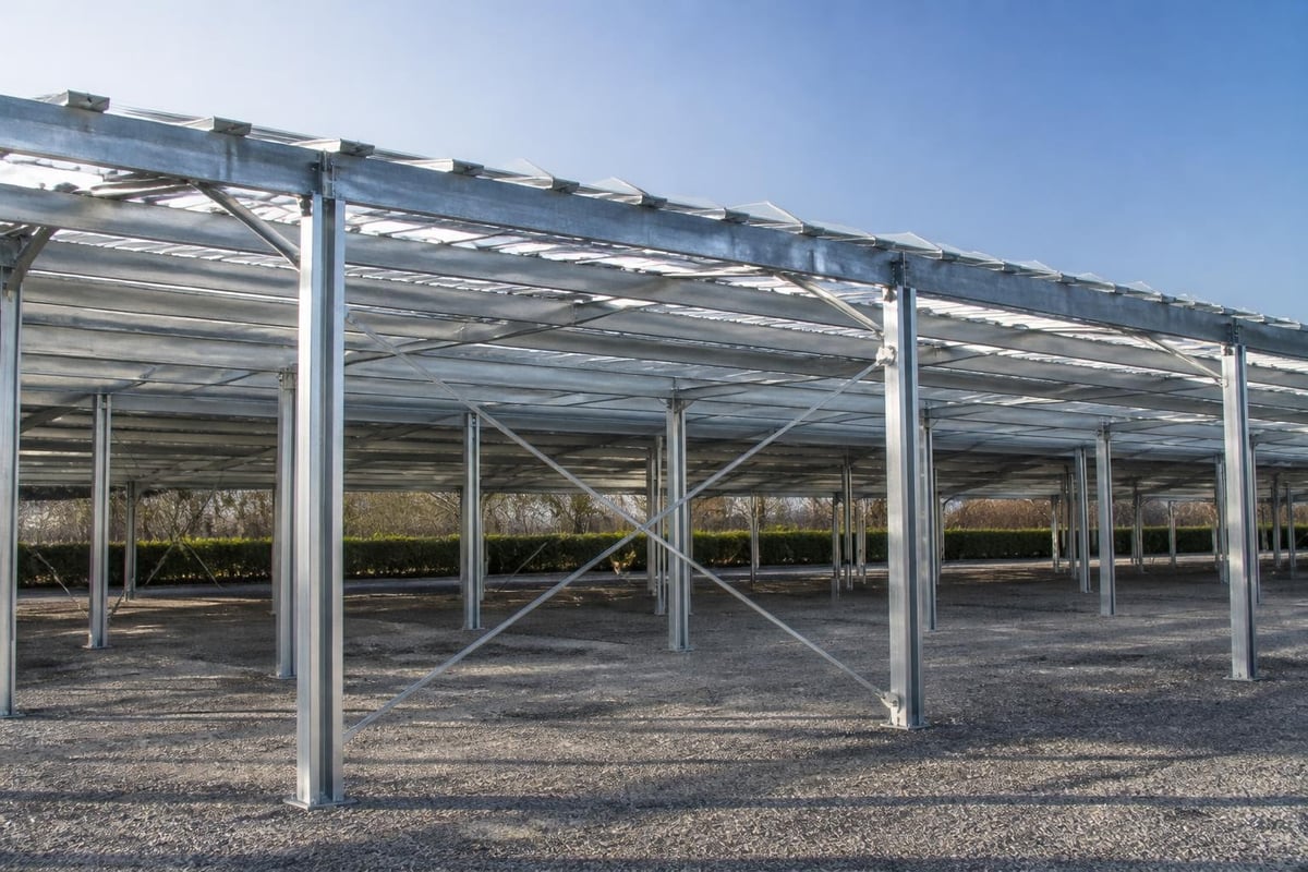 Metal carport structural framework