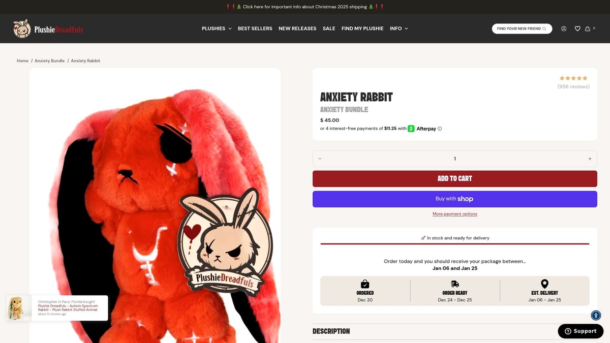 7 Best Emotional Support Plush Picks To Comfort You In 2026 - Plushie Dreadfuls Anxiety Rabbit