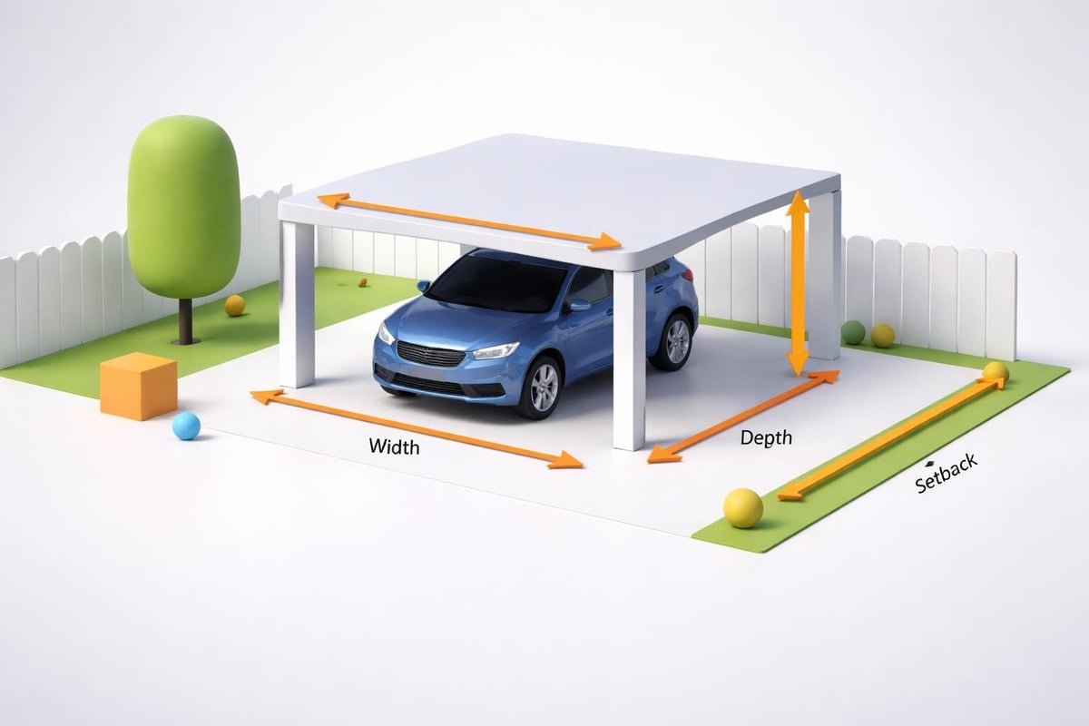 Backyard carport measurement planning