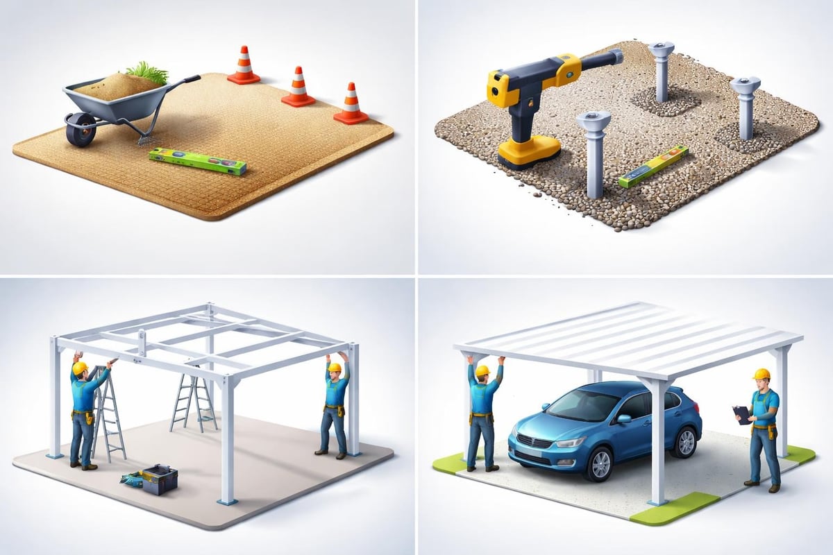 Carport installation steps