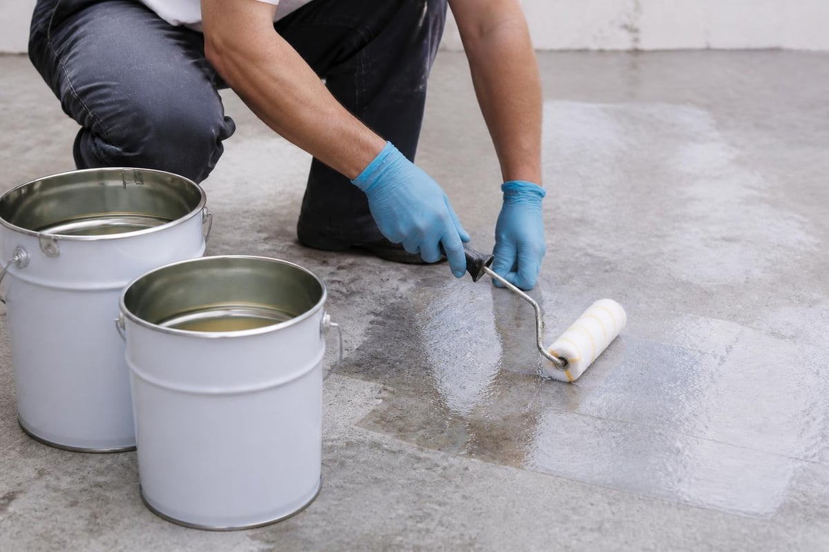 Concrete polyurethane application process