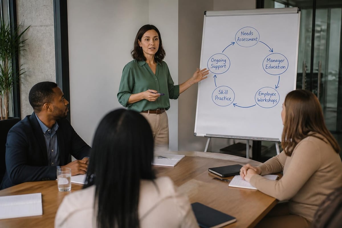 Corporate mental health training workflow