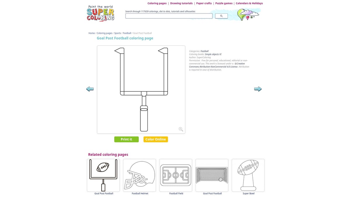 12 Best Football Coloring Pages for Kids in 2026 - Goal Post Football – Supercoloring