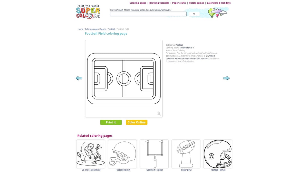 12 Best Football Coloring Pages for Kids in 2026 - Football Field – Supercoloring