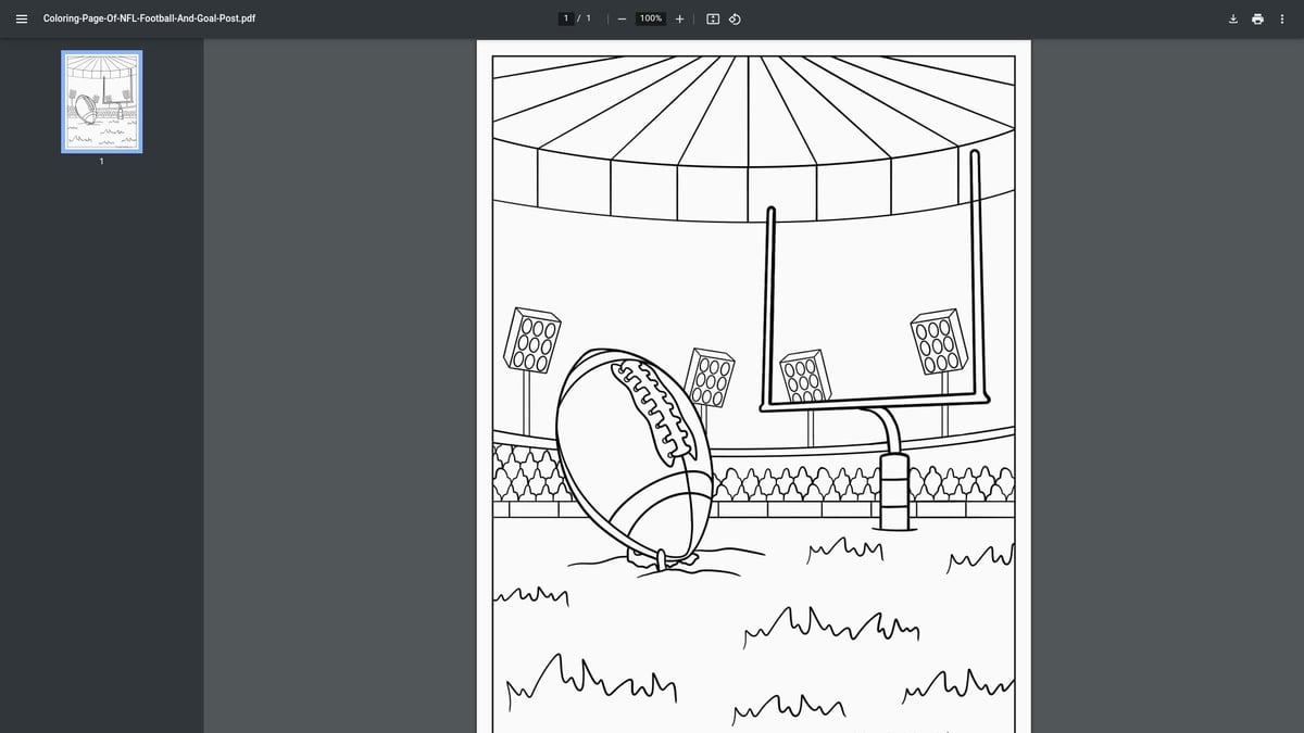 12 Best Football Coloring Pages for Kids in 2026 - NFL Football And Goal Post – Monday Mandala