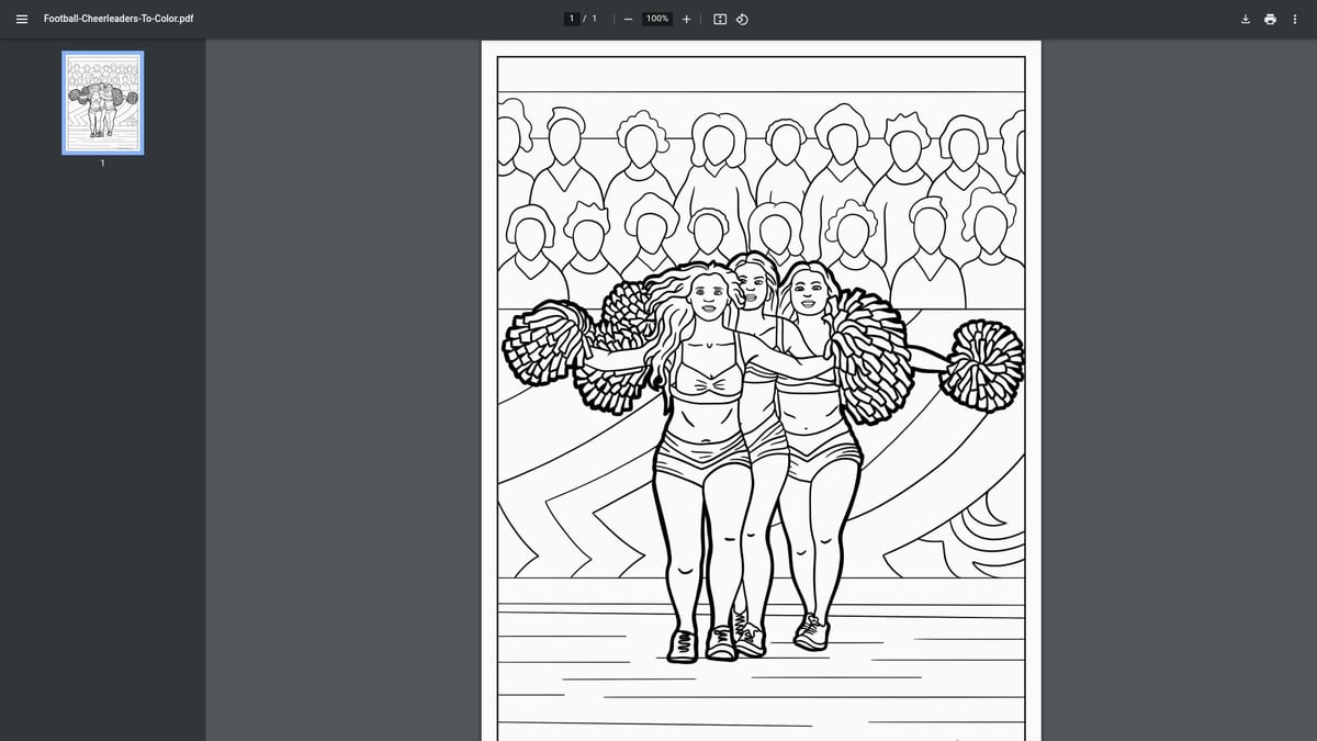 12 Best Football Coloring Pages for Kids in 2026 - Football Cheerleaders To Color – Monday Mandala