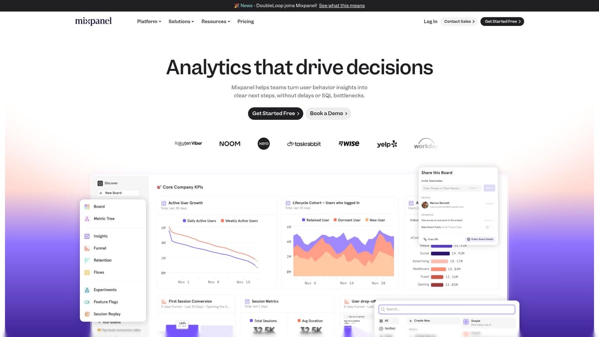 7 Top Free Analytics Tool Picks for Smarter Insights in 2025 - Mixpanel – Interactive Product & User Analytics