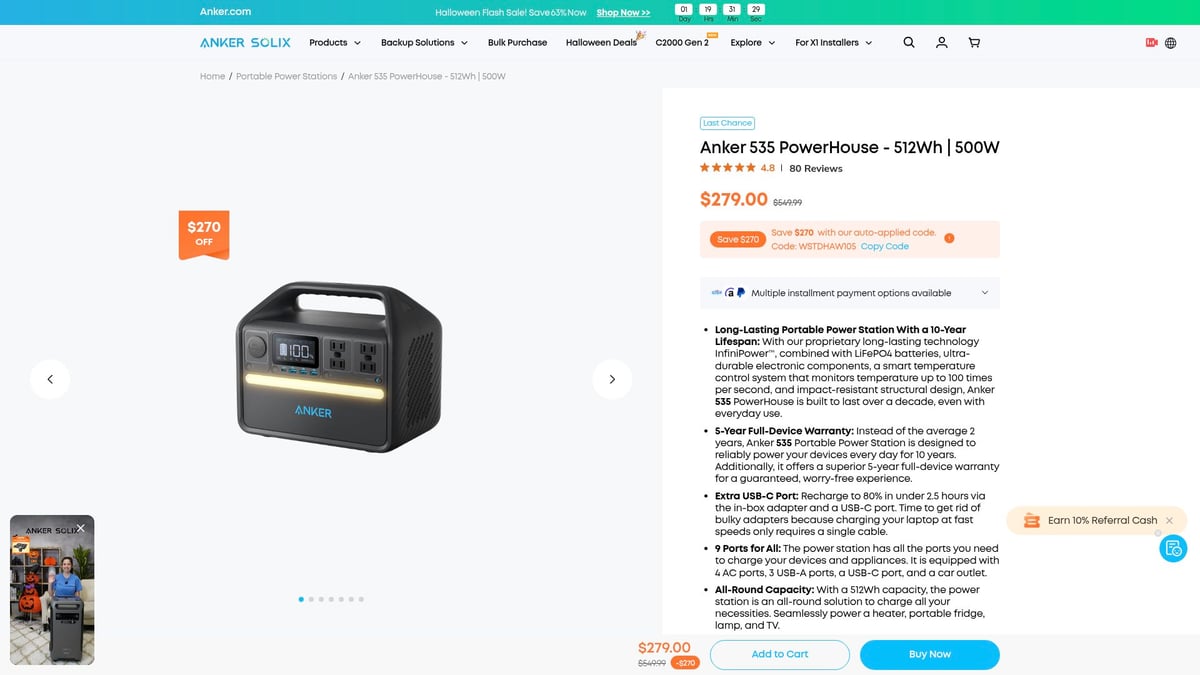 9 Produtos Carro Indispensáveis ​​​​Para 2025 - Central Portátil Anker 535