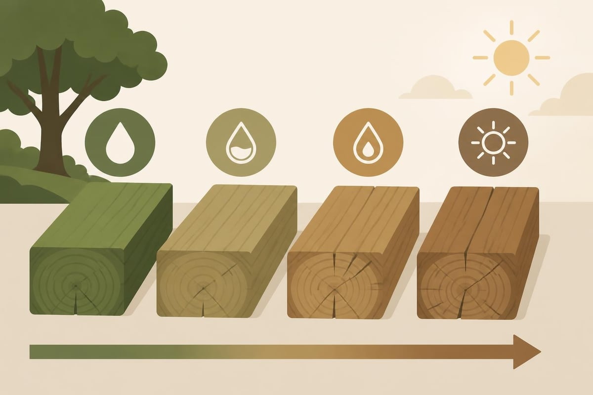 Oak timber seasoning process