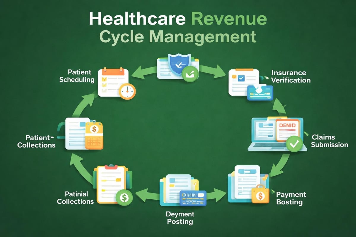 Healthcare revenue cycle workflow stages