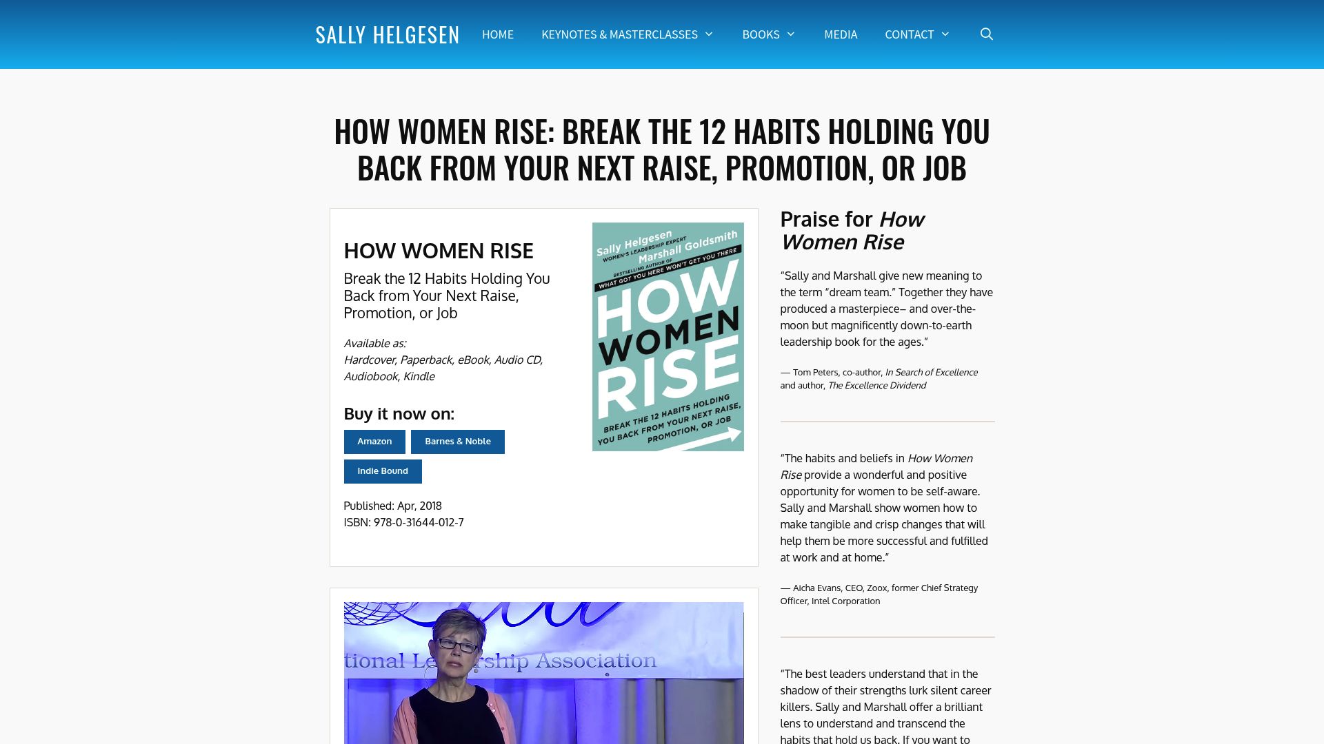 10 Best Book About Leadership to Read in 2025 - How Women Rise by Sally Helgesen & Marshall Goldsmith