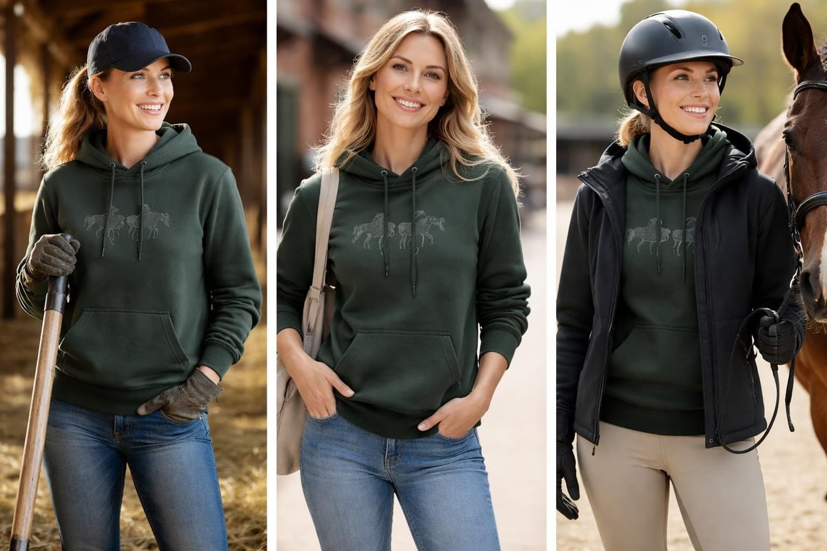 Equine hoodie styling options
