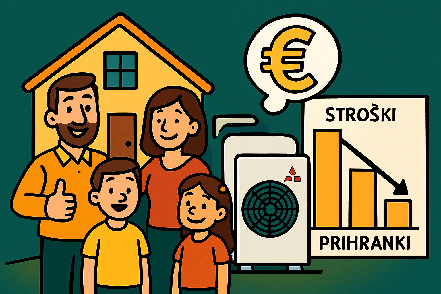 Stroški, subvencije in prihranki pri Mitsubishi toplotnih črpalkah