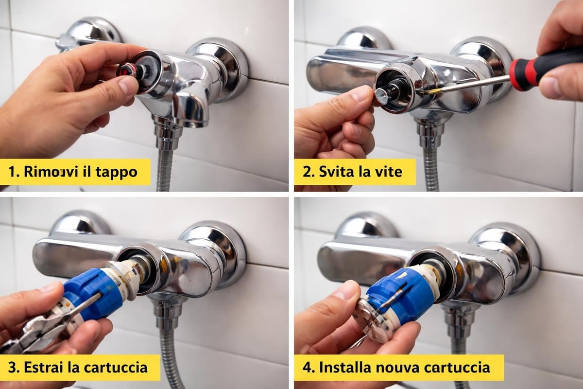 Manutenzione miscelatore a muro