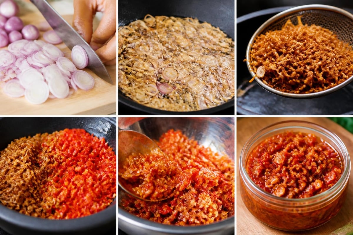Proses pembuatan sambal bawang