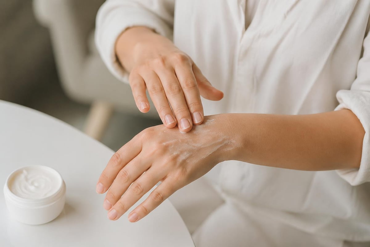 Hand cream application technique