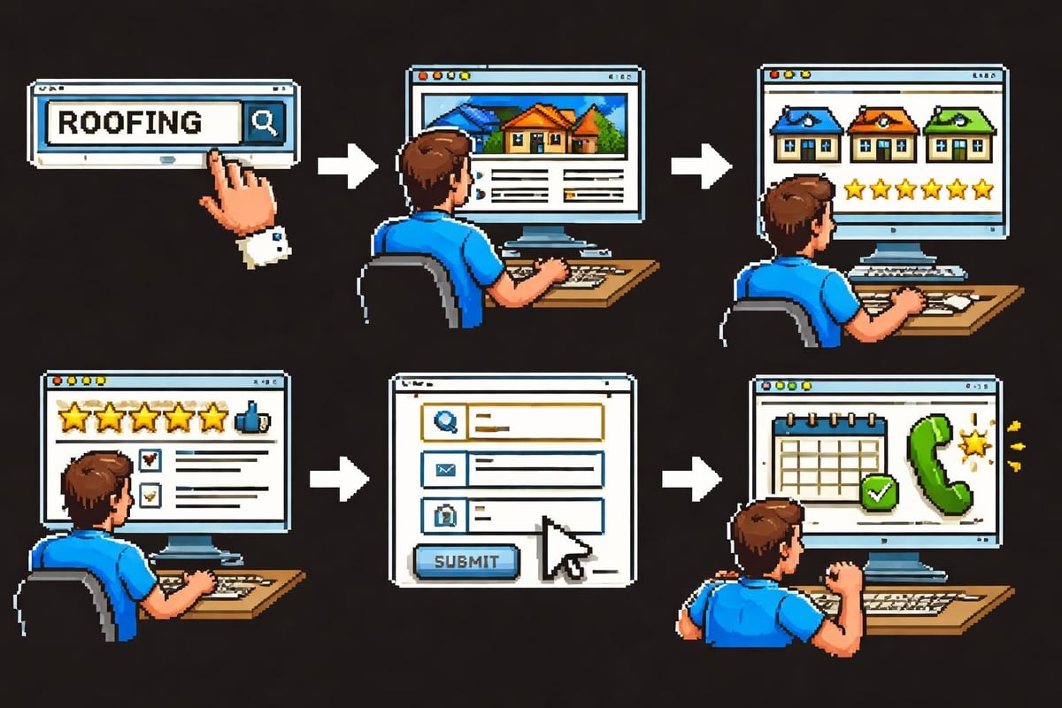 Website conversion funnel for roofing contractors