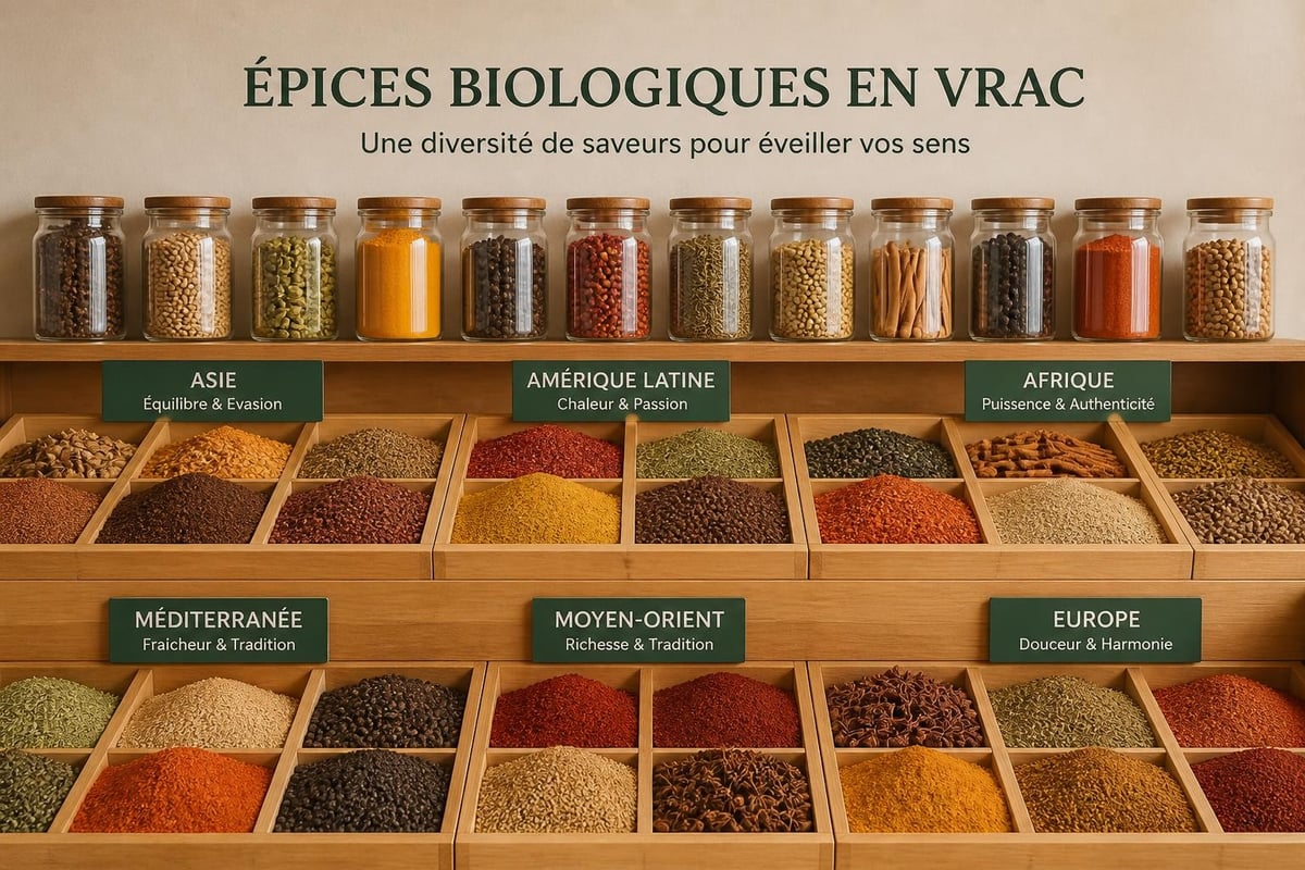 Diversité épices biologiques vrac