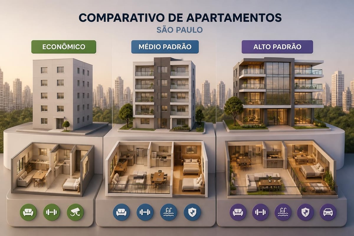 Comparação de categorias imobiliárias