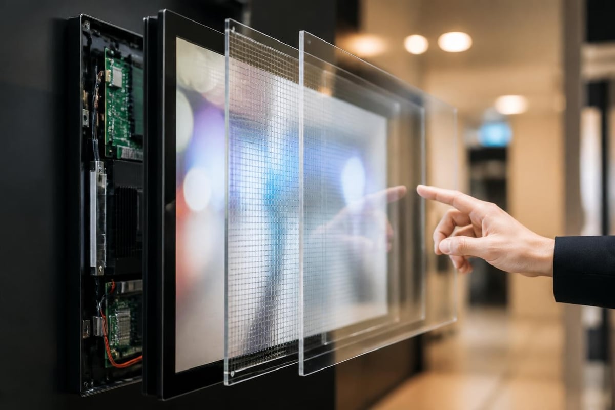 Touch screen technology layers