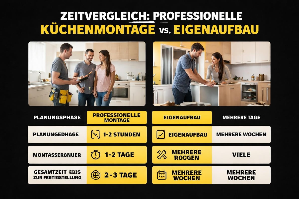 Küchenaufbau Zeitplan Vergleich