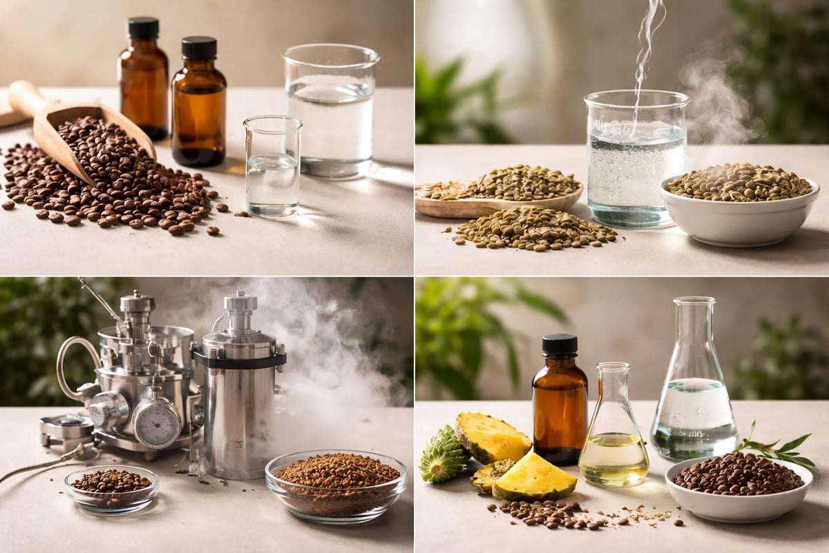 Comparaison méthodes décaféination