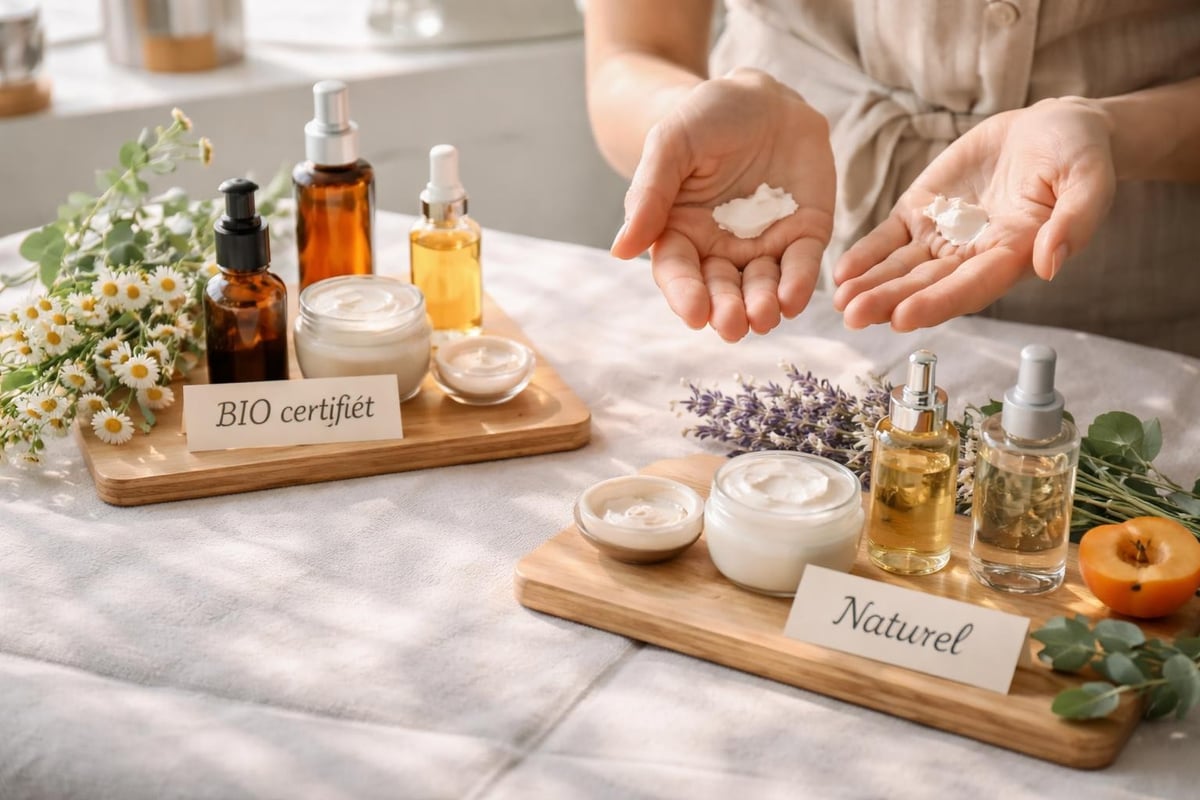 Différences cosmétiques bio naturels usage professionnel
