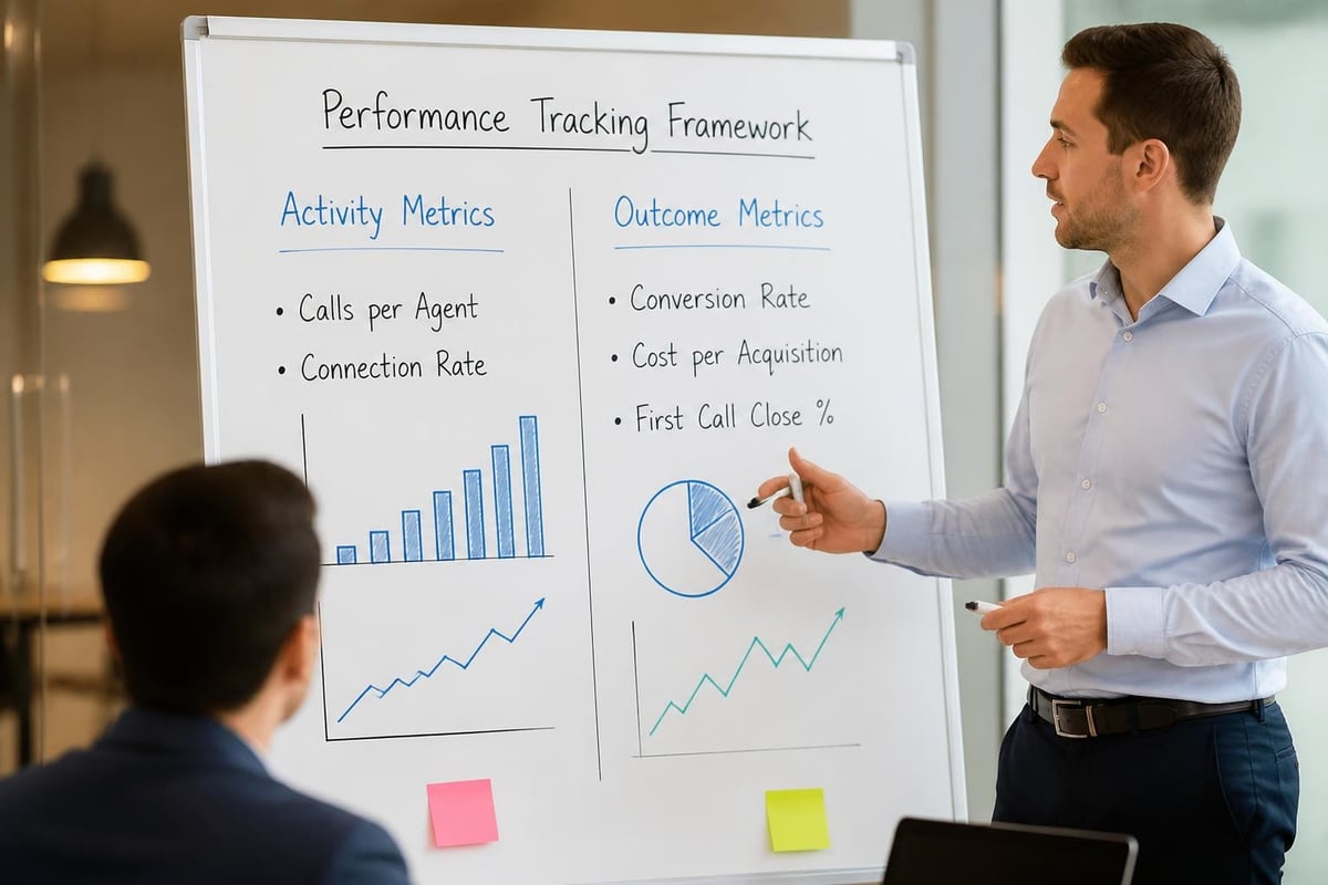 Outbound call center metrics dashboard