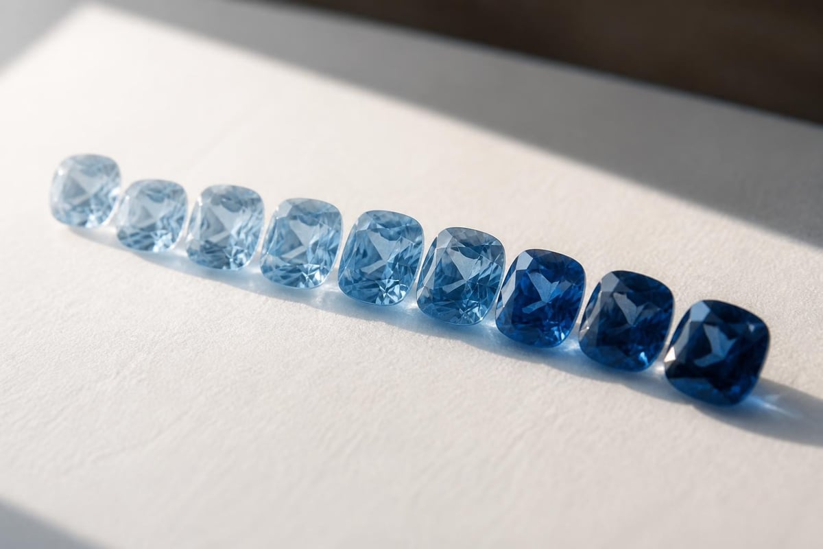 Natural blue diamond grading scale