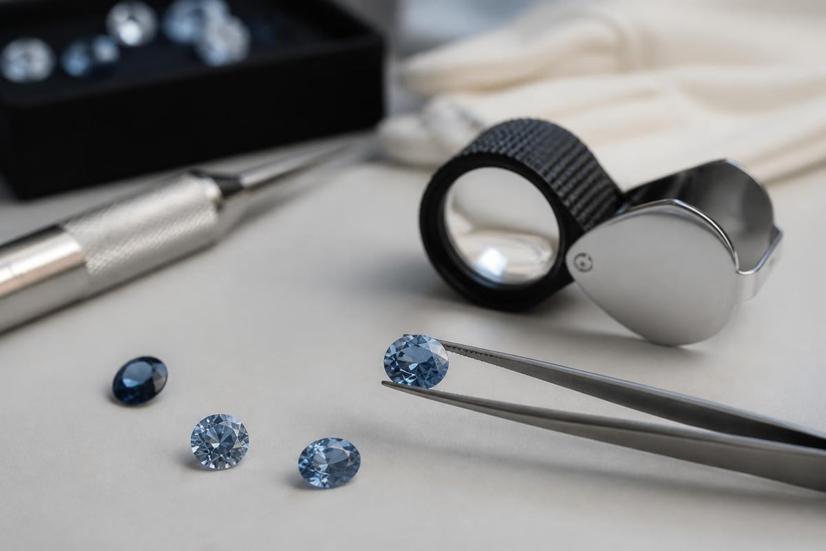 Natural vs treated blue diamond comparison