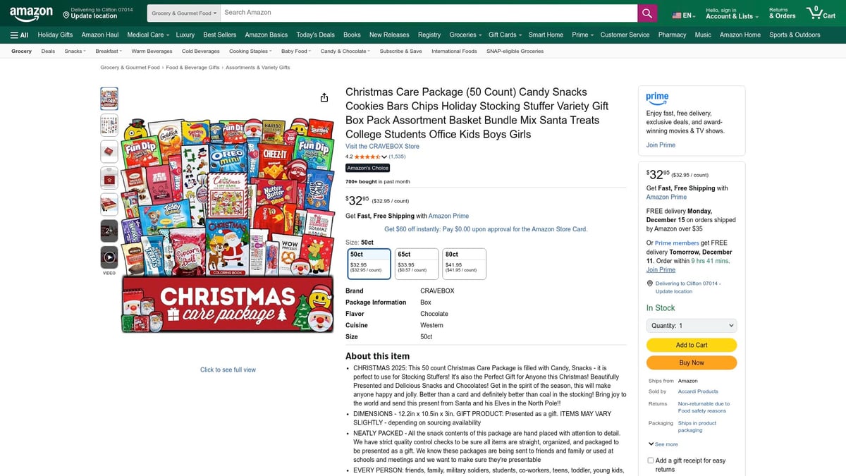 7 Thoughtful Christmas Care Package Ideas for 2026 - Christmas Care Package (50 Count) Candy Snacks Gift Box – Amazon