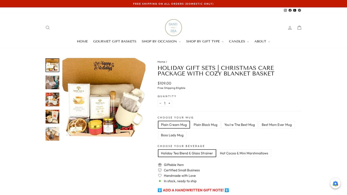 7 Thoughtful Christmas Care Package Ideas for 2026 - Holiday Gift Set with Cozy Blanket Basket – Sand & Sea by Ashley