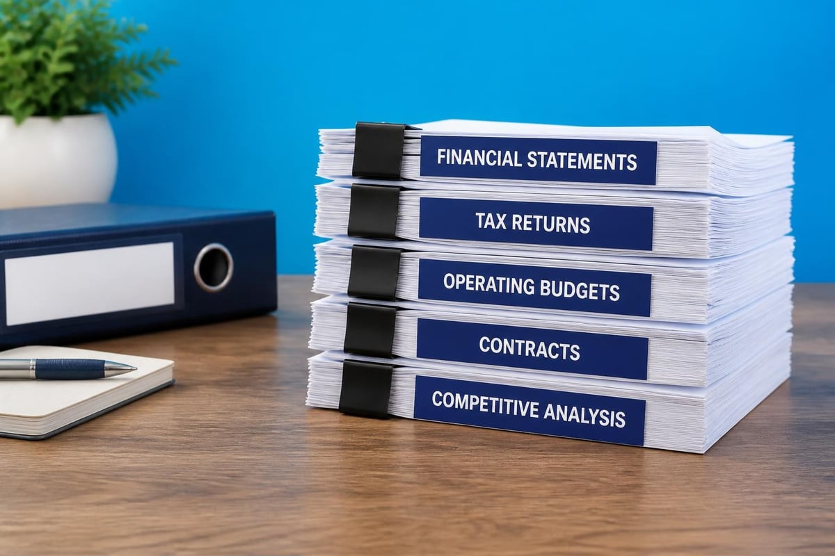 Business valuation information requirements