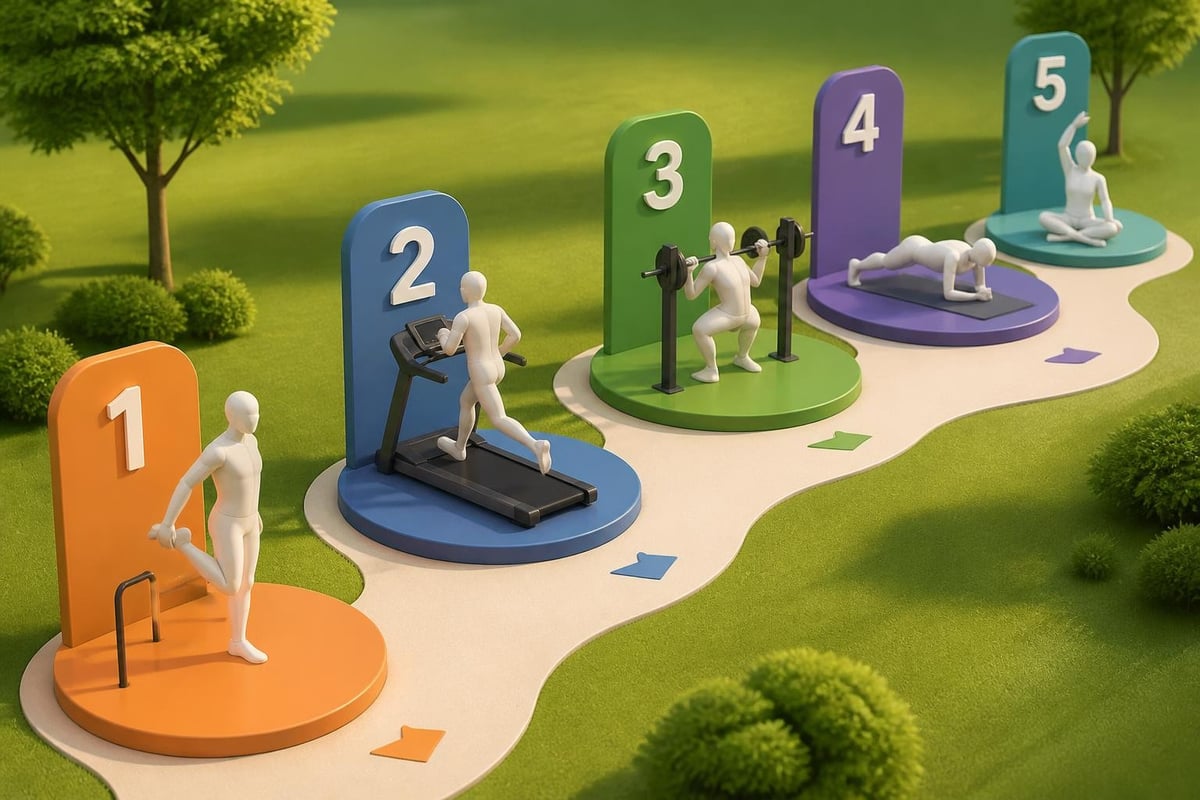 Outdoor fitness circuit layout