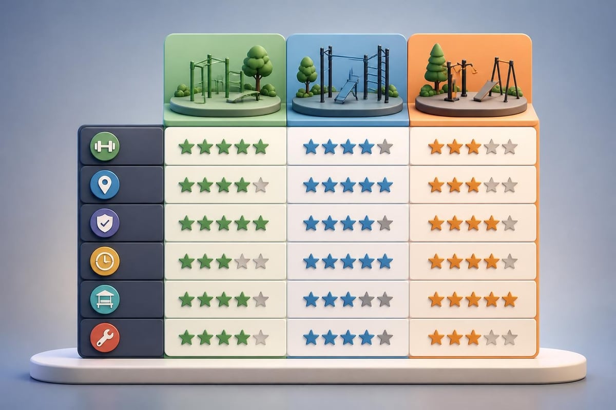 Outdoor fitness location comparison