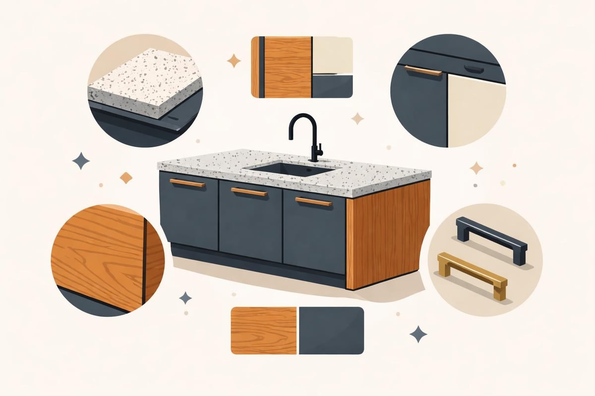 Kochinsel-Design mit Materialkonzept