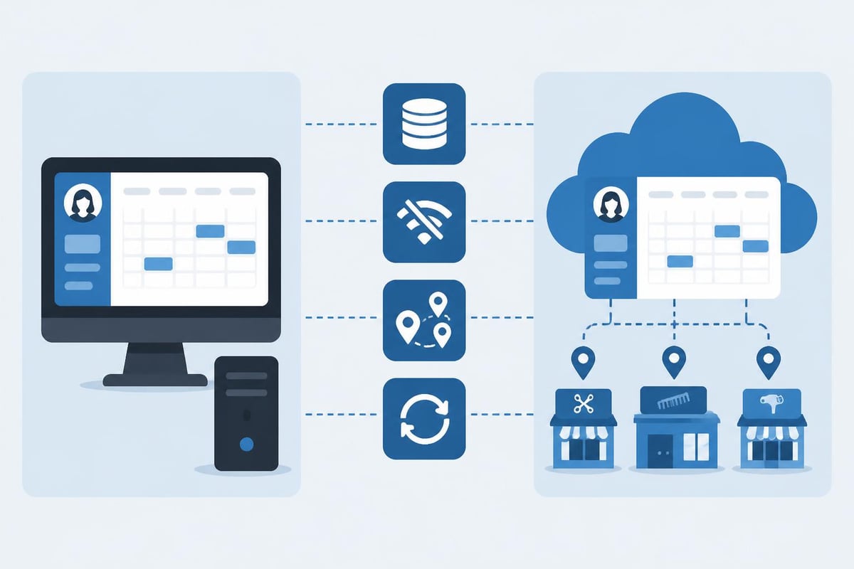 Desktop vs cloud salon booking