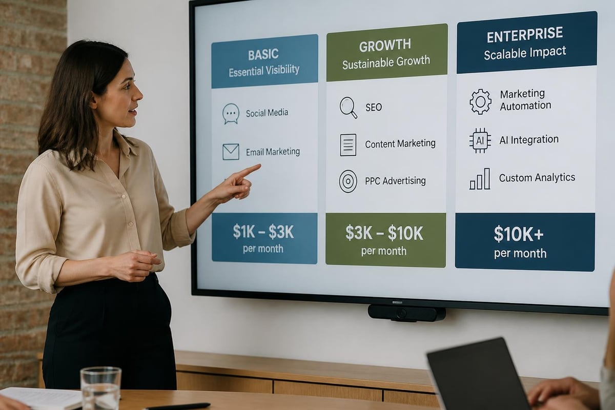 Marketing service pricing tiers