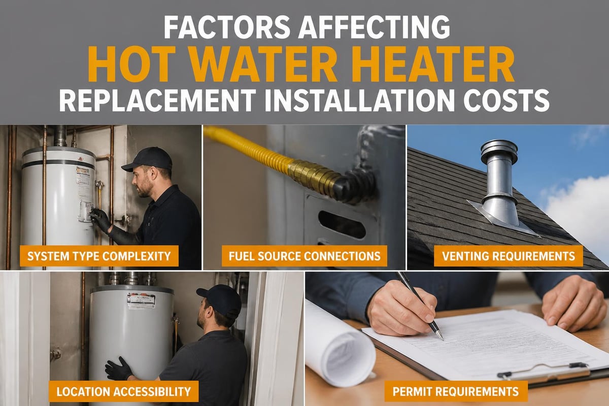 Hot water heater installation cost factors