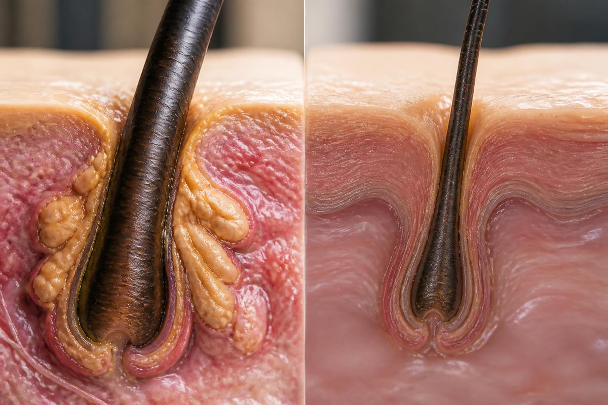Beard hair structure comparison